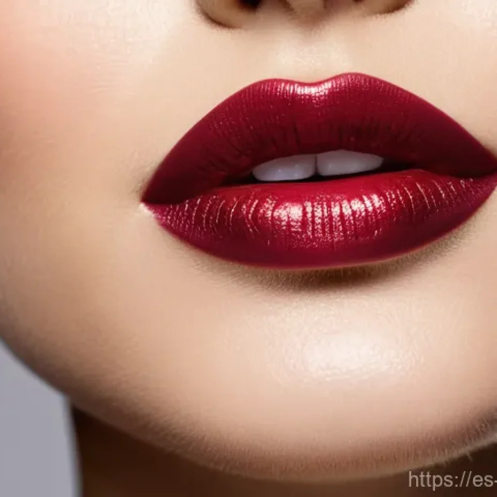 하이엔드 립스틱 브랜드 TOP 5 - **Prompt: "A close-up, eye-level shot of an elegant woman, aged 30-40, with impeccably manicured han...